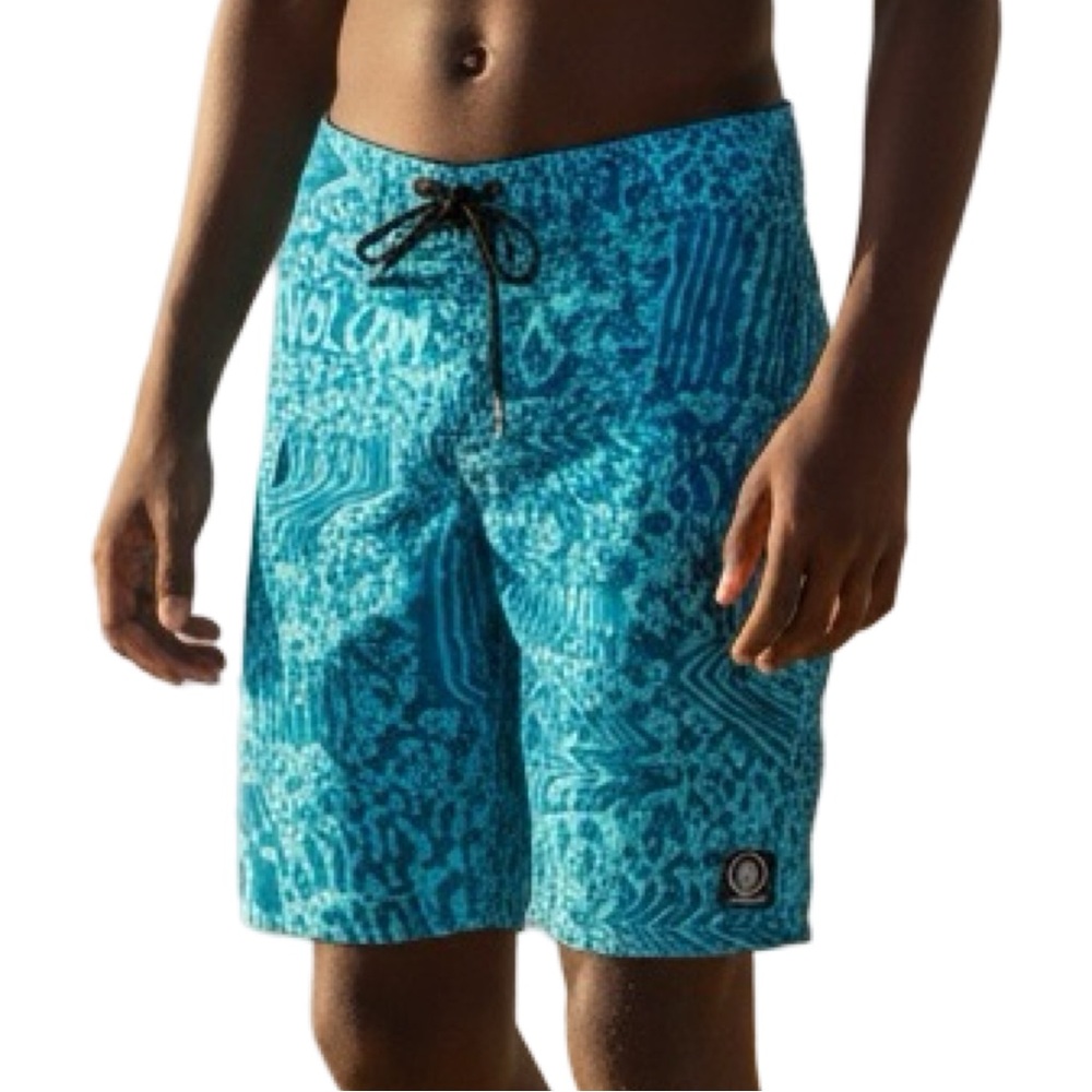 Volcom Mod-Tech Board Shorts Blue Surf Swim Trunks Size 25 men’s XS 10yr NWT